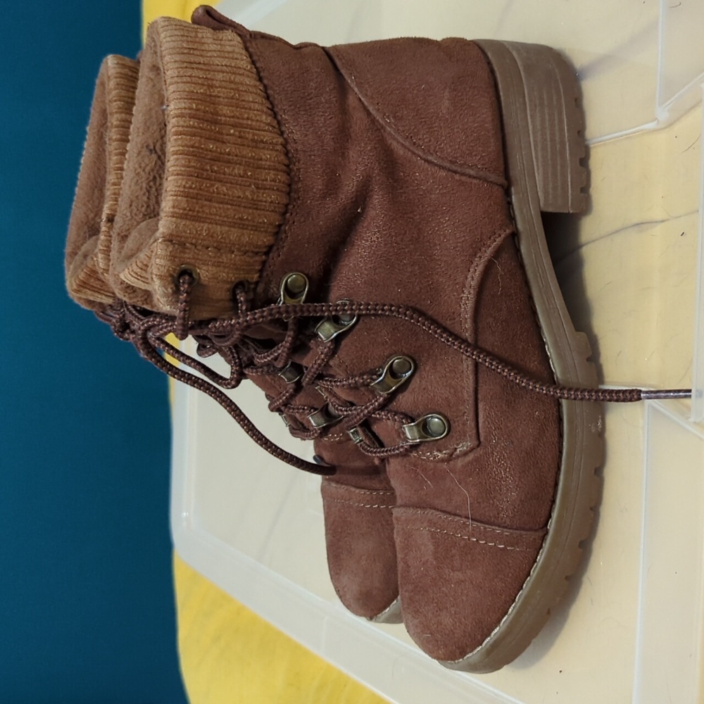 Brown suede boots